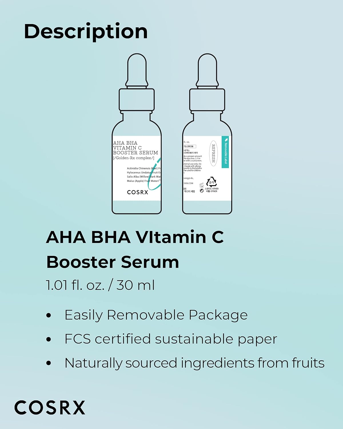 Cosrx Refresh Aha Bha Vitamin C Booster Serum 30 ml