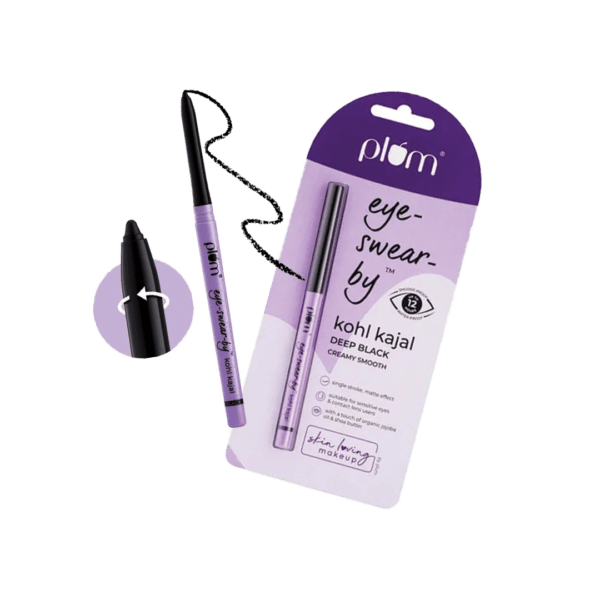 Plum Kohl Kajal Deep Black Creamy Smooth 0.35gm
