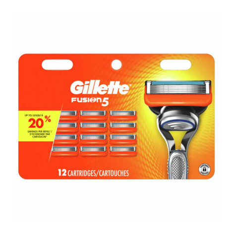 Gillette Fusion 5 Razor Blades - 12 Cartridges