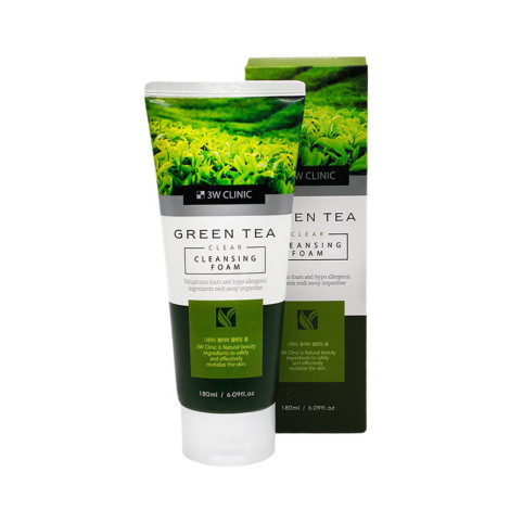 3W Clinic Green Tea Clear Cleansing Foam 180ml