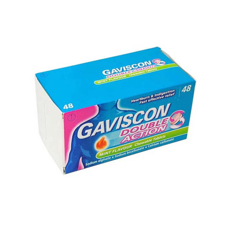Gaviscon Double Action Mint Chewable – 48 Tablets