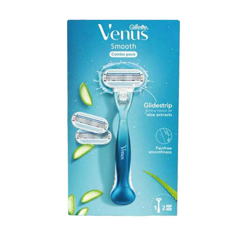 Gillette Venus Smooth Glidestrip Aloe Extracts Razor Combo Pack