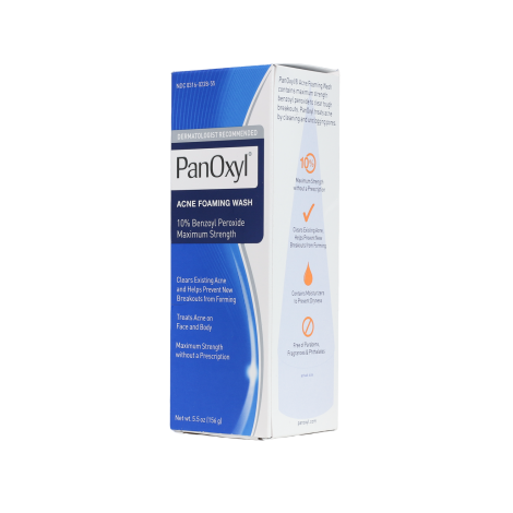 PanOxyl Acne Foaming Wash Benzoyl Peroxide 10% Maximum Strength 156g