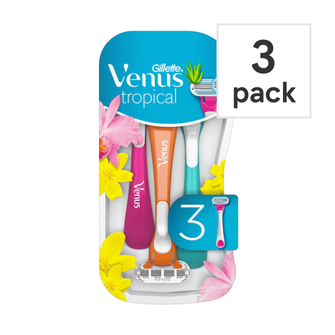 Gillette Venus Tropical Women's Disposable Razors 3 Pcs