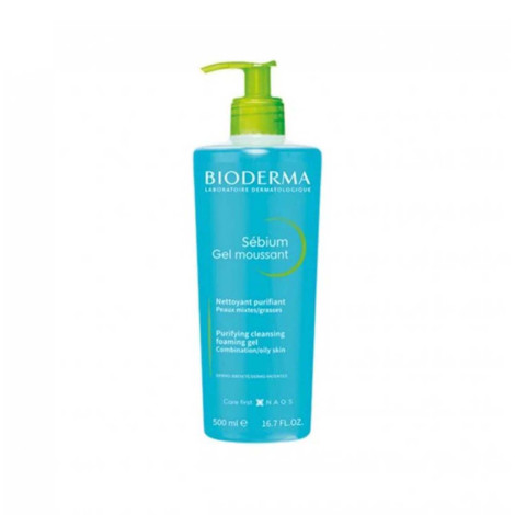 Bioderma Sebium Gel Moussant Purifying Cleansing Foaming Gel 500ml