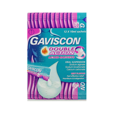 Gaviscon Double Action Liquid Sachets 12 X 10ml Mint Flavor