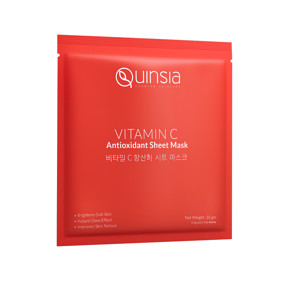 Quinsia-Vitamin-C-Sheet-Mask Quinsia Vitamin C Antioxidant Sheet Mask – 30gm - Image 1