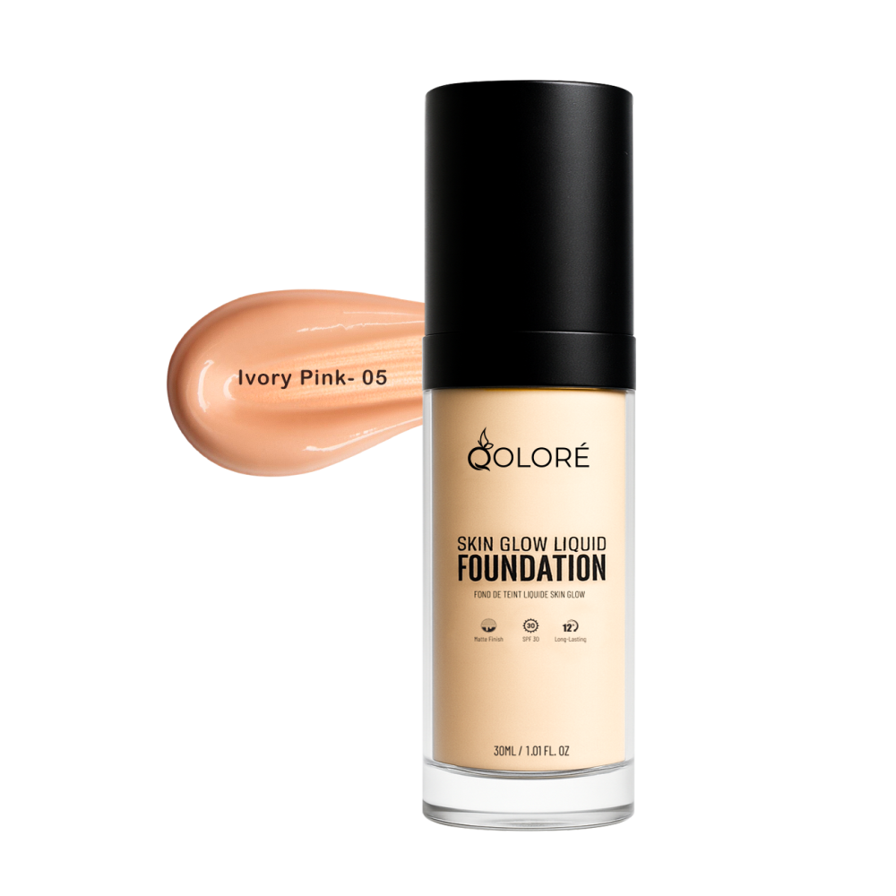 Qolore Skin Glow Liquid Foundation Ivory Pink 05- 30ml - Image 1
