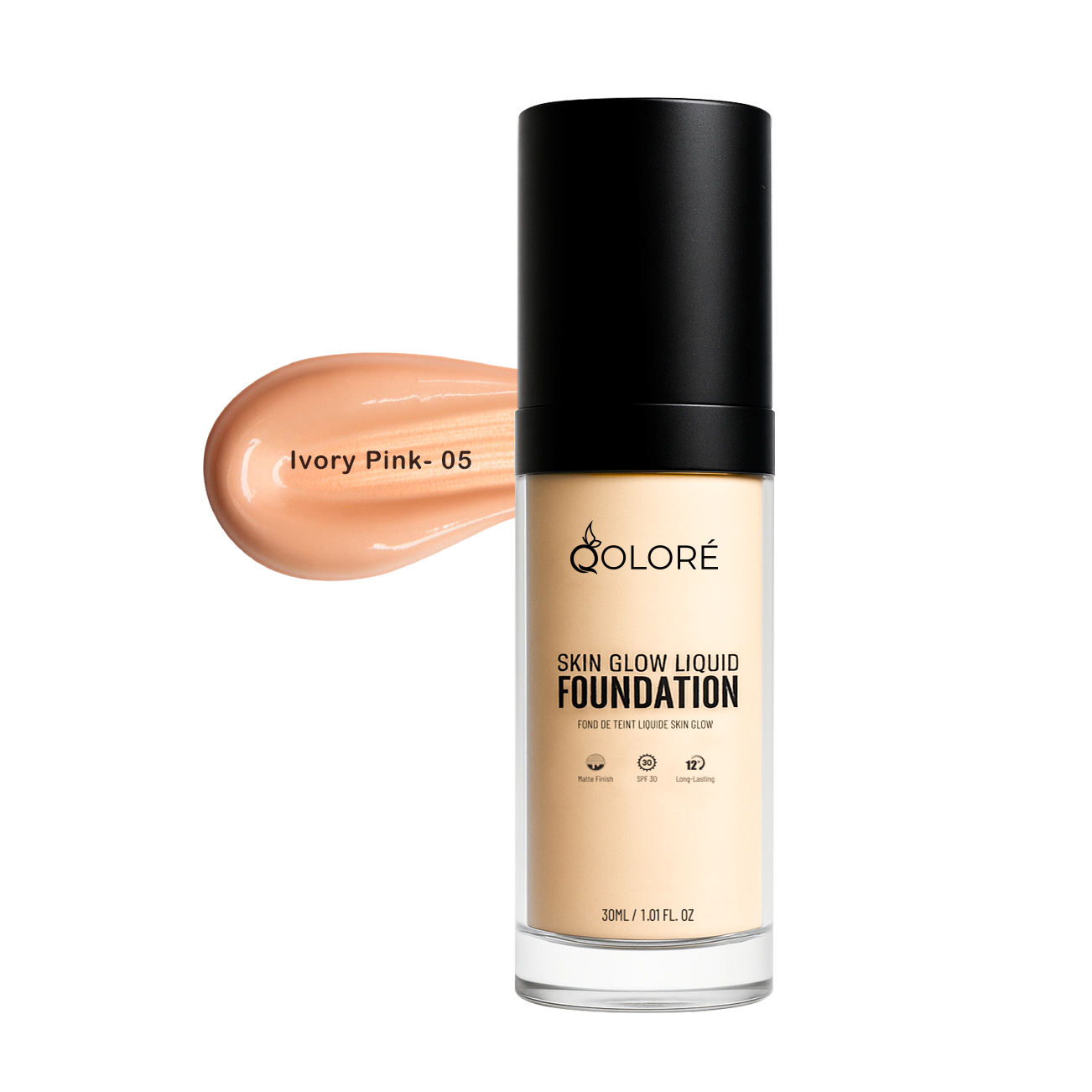 Qolore-Foundation-Ivory-Pinkt (1) Qolore Skin Glow Liquid Foundation Ivory Pink 05- 30ml - Image 1