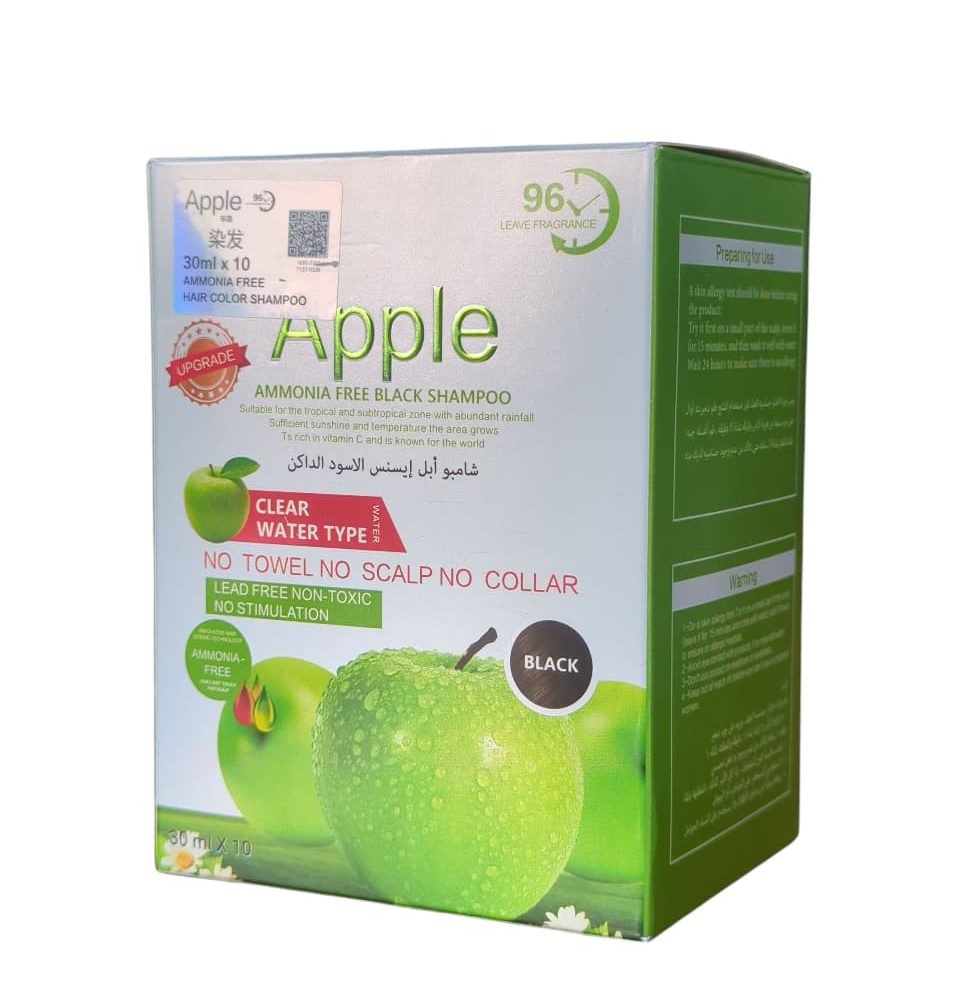 Apple AMMONIA FREE BLACK SHAMPOO 10 Pcs Box