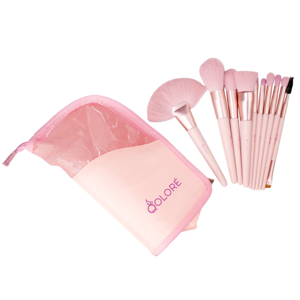 Qolore All-In-One Makeup Brush set Pink